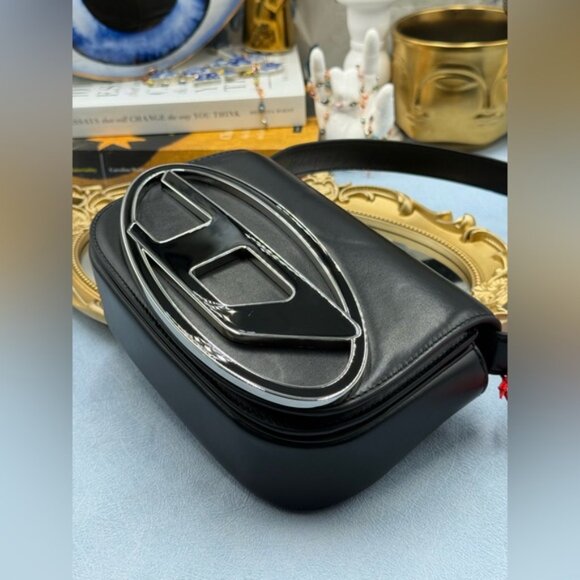 🆕 DIESEL 🧿 NWT 1DR Shoulder Bag with Crossbody Strap - 'Black/Black' - Picture 6 of 16